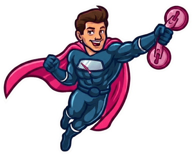 Mascotte Offre Pare Brise - Super-héros du pare-brise